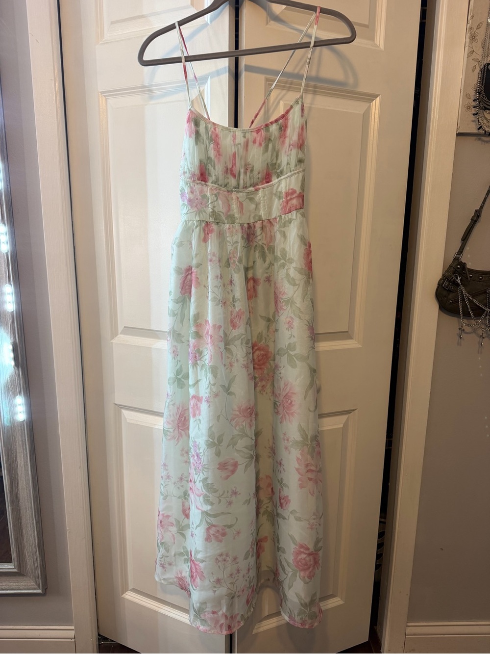 Mint blue floral Maxi dress